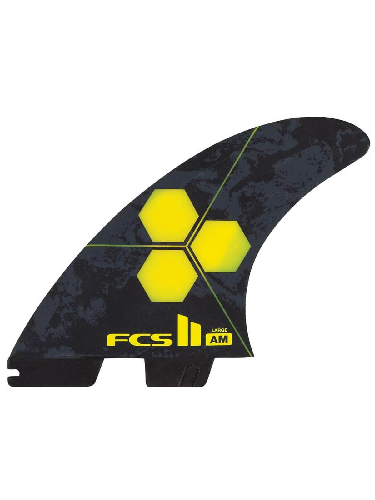 FCS II Fins AM PC Tri-Quad Fin Set Yellow Large