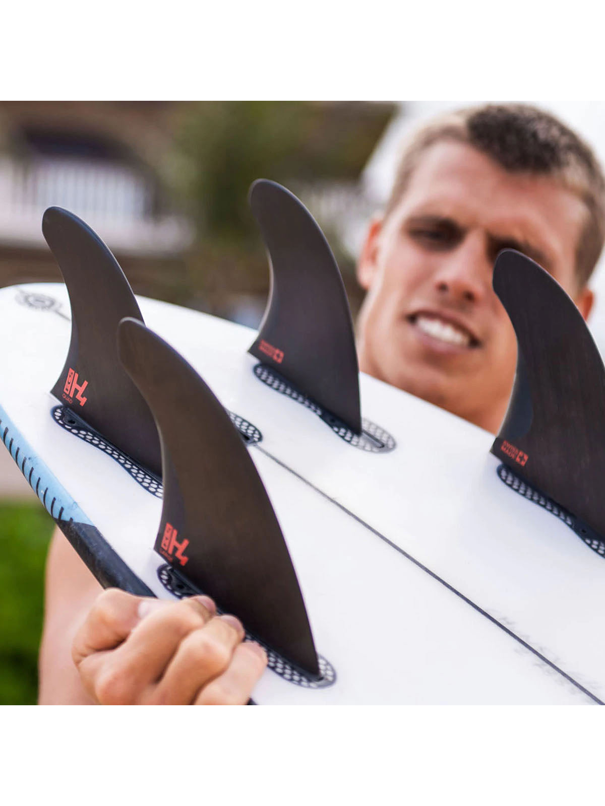 FCS II Fins H4 PC Carbon Quad Rear Smoke Medium