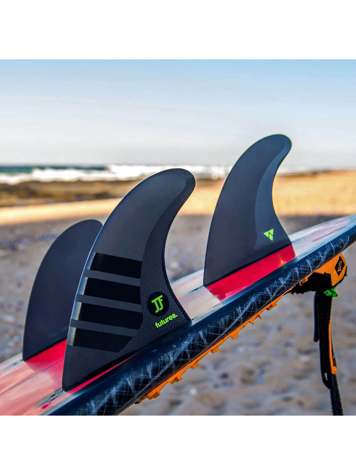 Futures Fins Thruster Fin Set John John Florence Alpha Black Green Medium