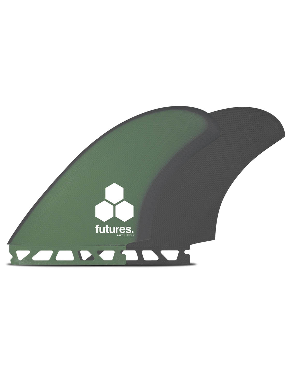 Futures Fins Twin Fin Set Britt Merrick Bmt Fiberglass Green Grey