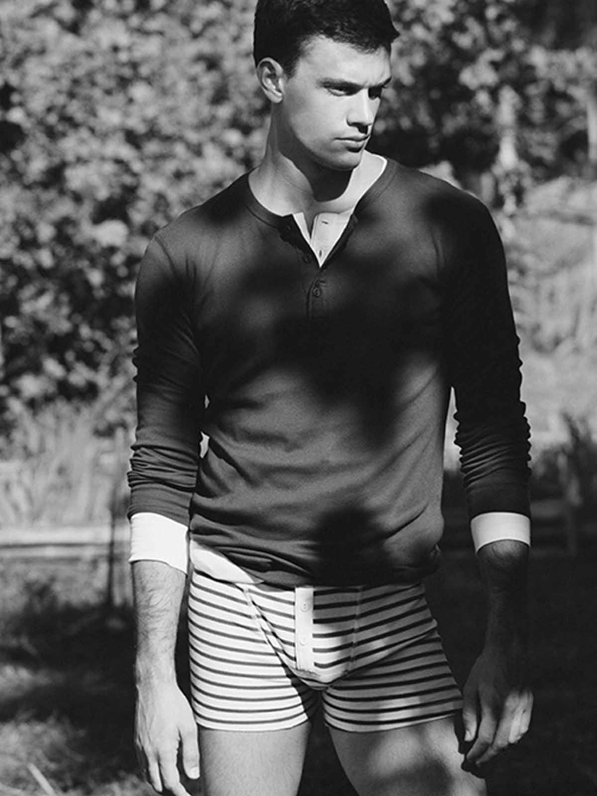 Hemen Biarritz Boxer Albar Breton Stripe Natural Marine