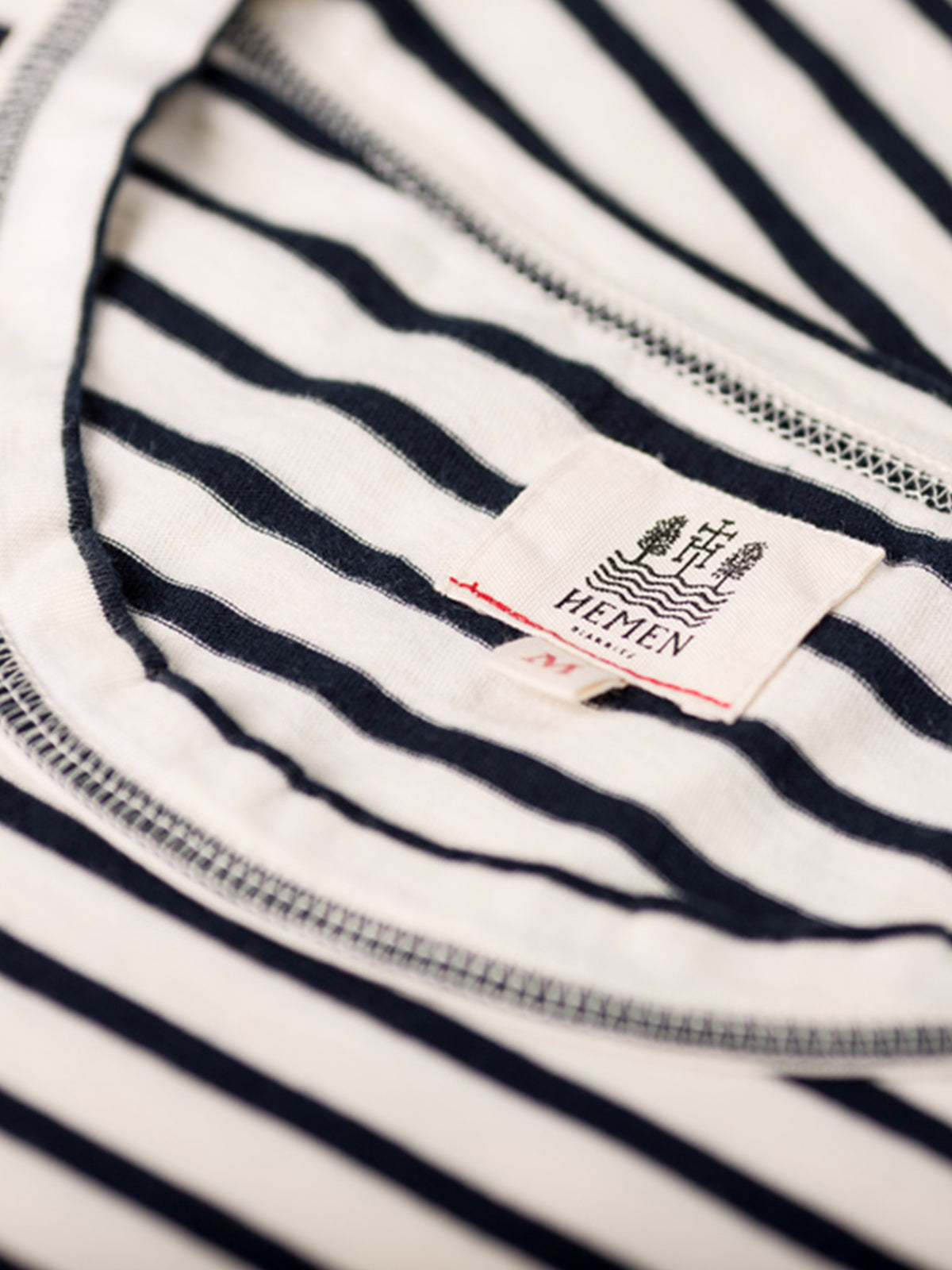 Hemen Biarritz Tee Shirt Dani Breton Stripe Natural Marine
