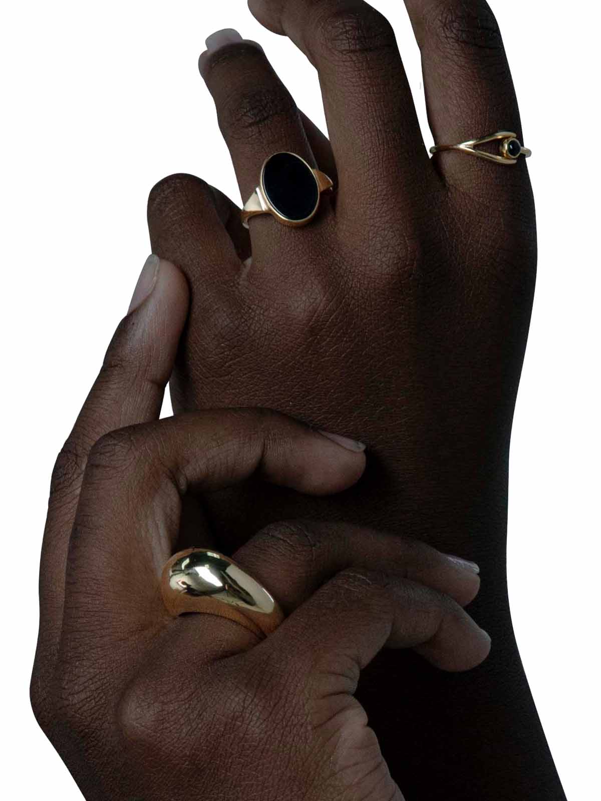 Les Solides Big Black Ring Gold