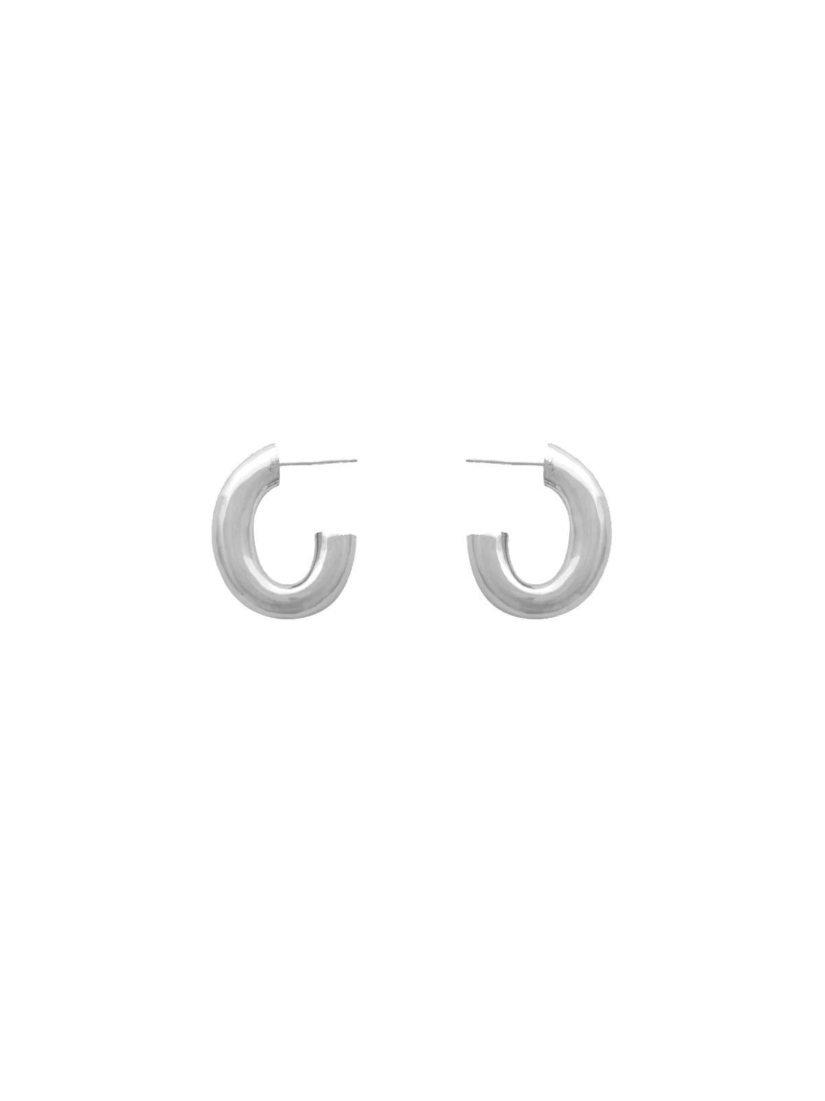Les Solides Small Oval Bold Hoops Silver