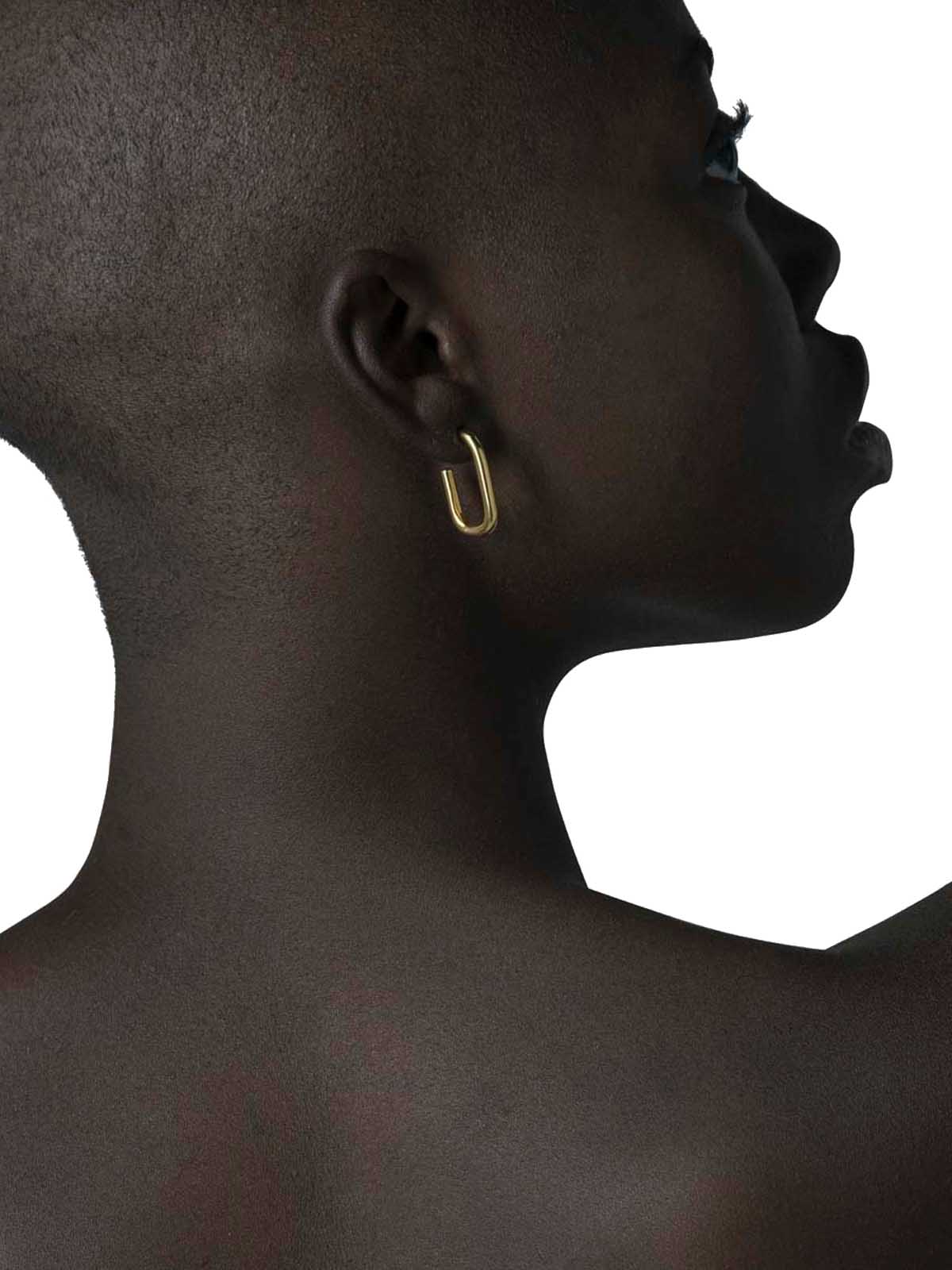 Les Solides Square Oval Hoops Gold