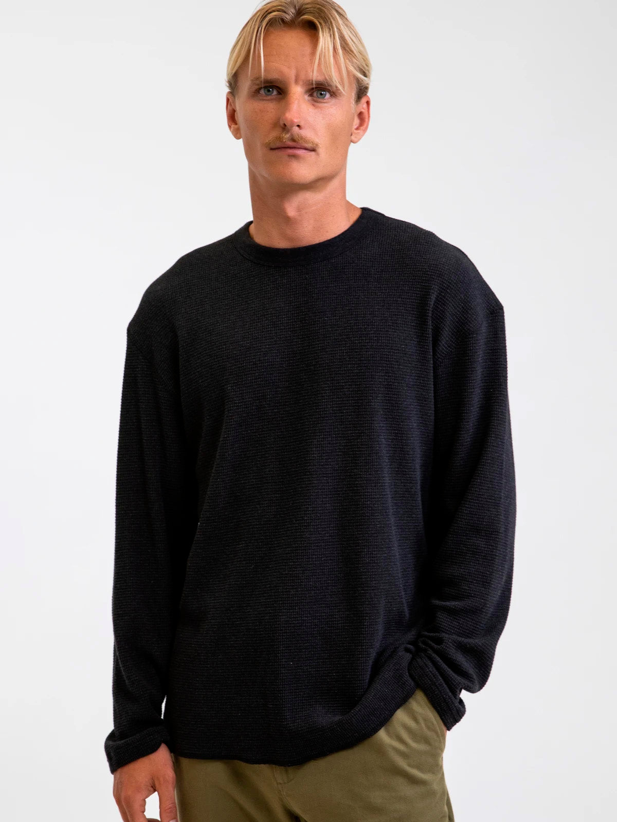 Rhythm Classic Waffle Knit Vintage Black