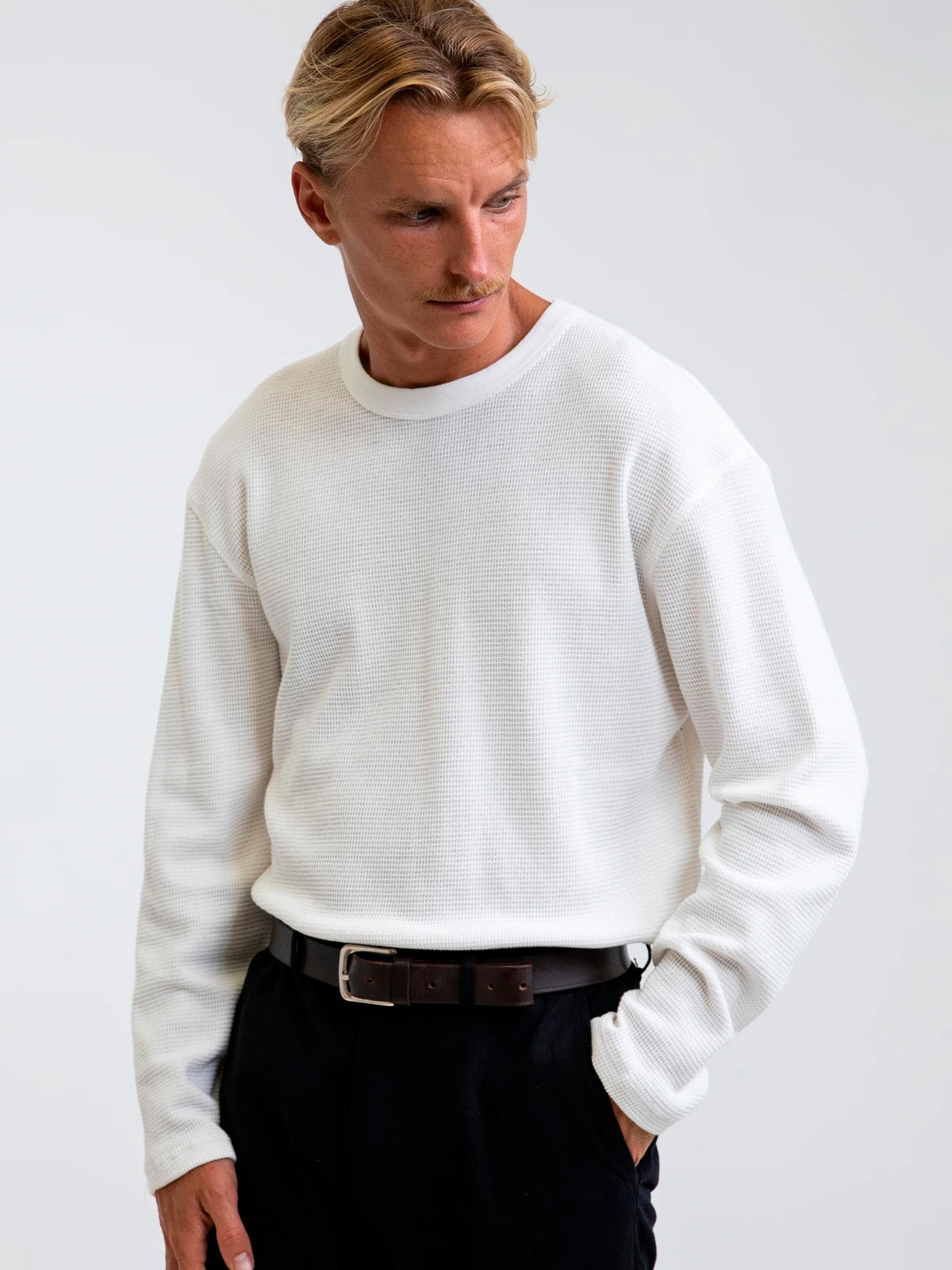 Rhythm Classic Waffle Knit Vintage White