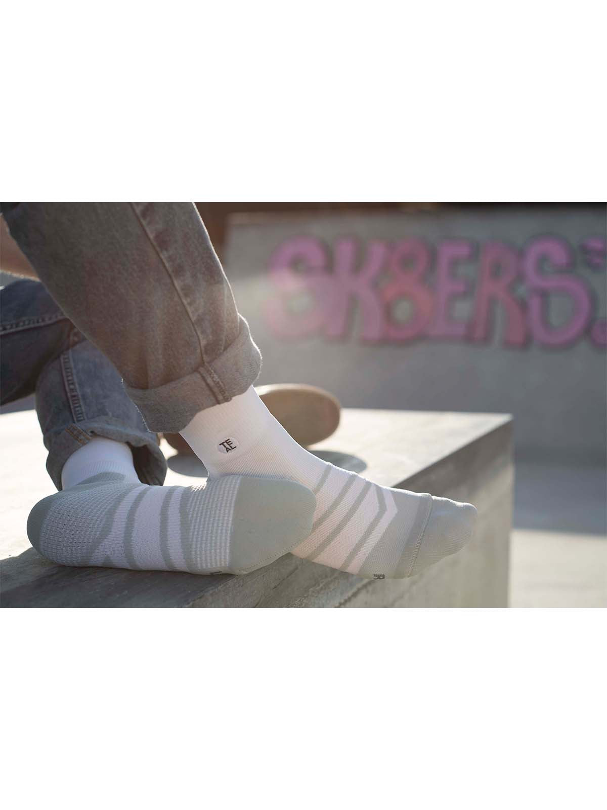 Teal Project Performance Sock Mid White/Pebble