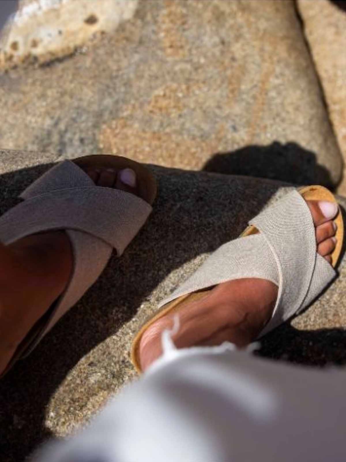 Zouri Shoes Sun Slider Linen