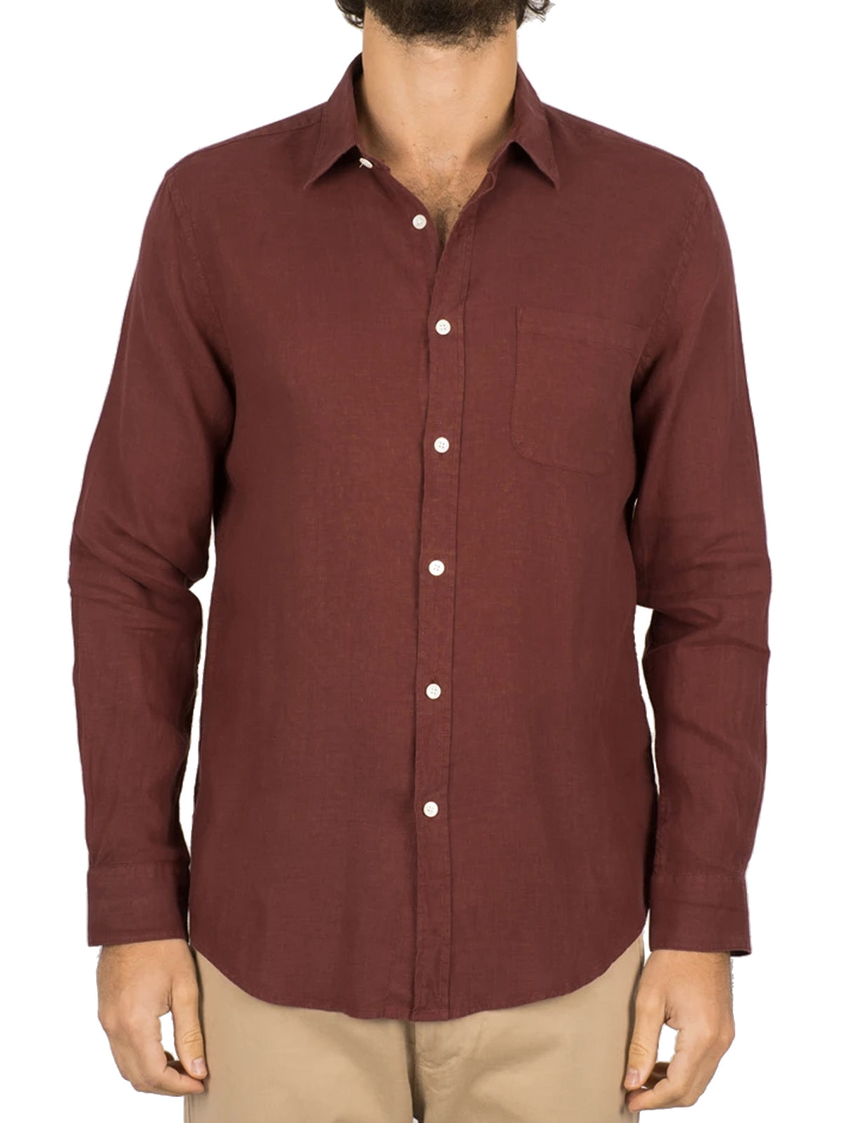 Portuguese Flannel Linen LS Bordeaux