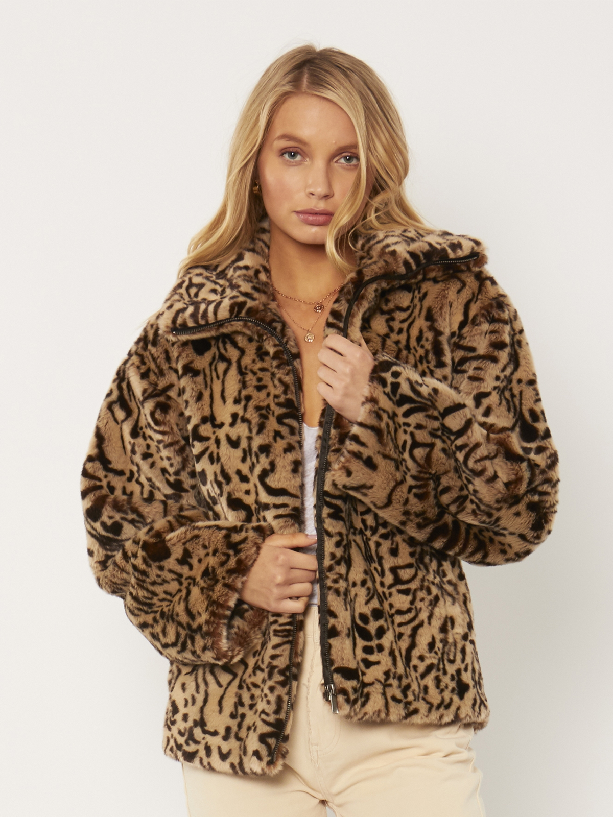 Amuse Society Badlands Wvn Faux Fur Jacket Natural - Visitor Store